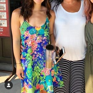 Blue floral shift dress